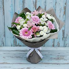 Букет цветов из:  Герберы, Альстромерии и Хризантемы #REPLACE_PRED# Еланском
