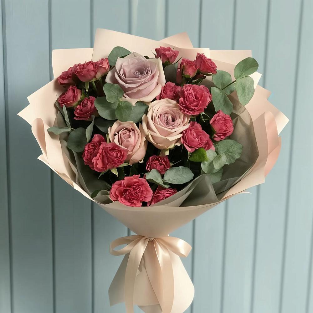 Букет цветов из: Гвоздики и Розы в Еланском