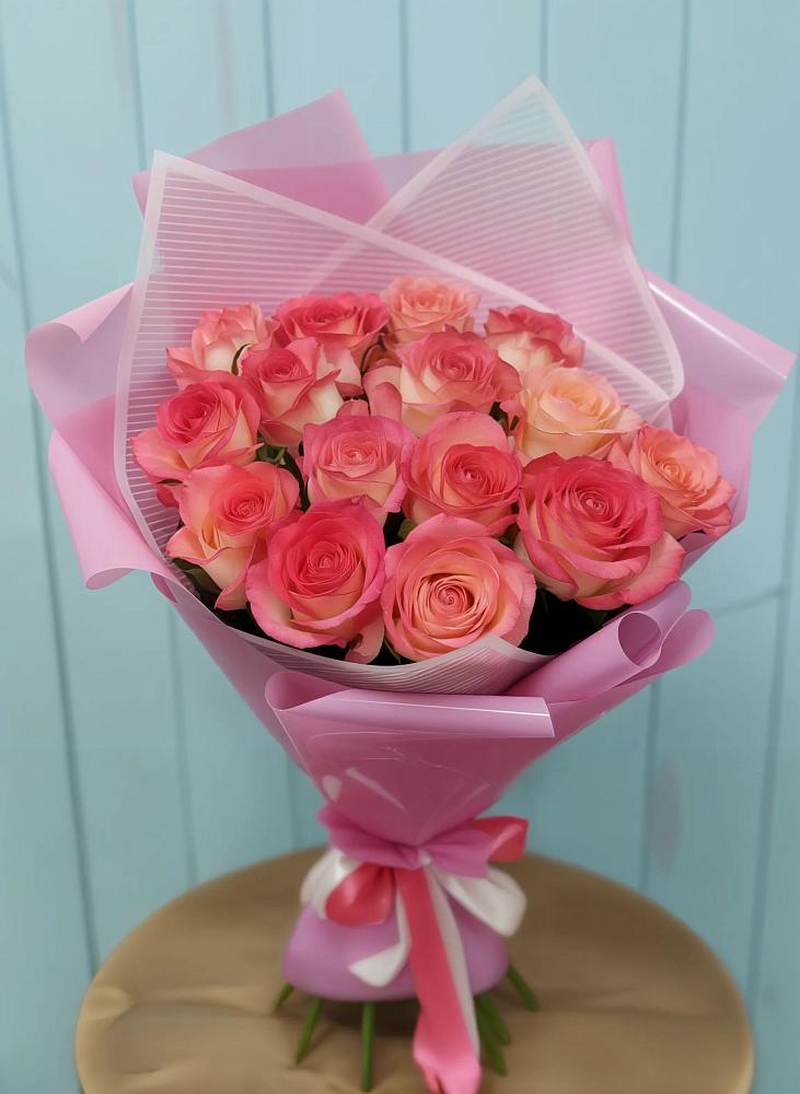Букет 15 Розовых роз Равель в Еланском