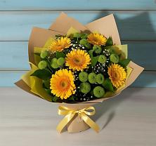 Букет цветов из:  Герберы и Хризантемы в Еланском