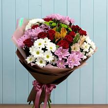 Букет цветов из:  Розы, Хризантемы и Альстромерии в Еланском