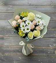 Букет цветов из:  Альстромерии, Розы и Хризантемы в Еланском
