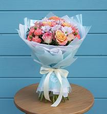 Букет цветов из:  Хризантемы и Розы в Еланском