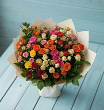 Букет Микс из разноцветных кустовых роз #REPLACE_PRED# Еланском